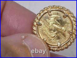 1/10th Ounce Walking Liberty Gold Coin Pendant With 14k Bezel