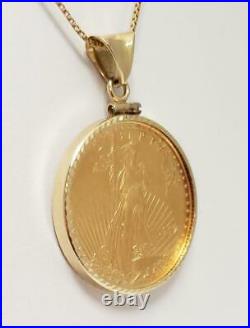 1/2 oz HALF EAGLE 1997 LIBERTY $25 COIN PENDANT in 14K GOLD