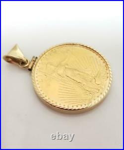 1/2 oz HALF EAGLE 1997 LIBERTY $25 COIN PENDANT in 14K GOLD