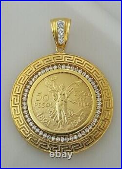 1.50 Ct Round Cut Lab Created Lady Liberty COIN Pendant 14K Yellow Gold Plated