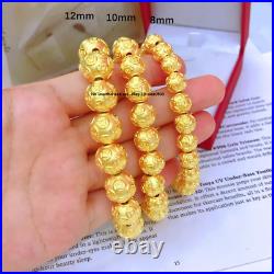 1pcs Pure 24K 999 Yellow Gold 3D Bless Money Coin Ball Transfer Bead Pendant