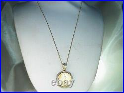 2005 1/10 Oz American Gold Eagle Pendant 14k Yellow Gold 18 Box Chain Necklace