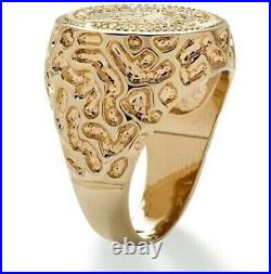 20 Coin Men's Eagle Replica Nugget Ring 14k Yellow Gold Plated