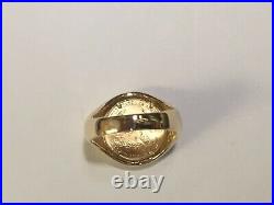 20 MM COIN 1/10 OZ US LIBERTY Wedding Ring 14k Yellow Gold Finish Without Stone
