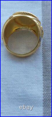 20 MM COIN 1/10 OZ US LIBERTY Wedding Ring 14k Yellow Gold Finish Without Stone