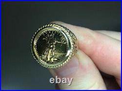 20 MM COIN US LIBERTY Charm Wedding Ring 14k Yellow Gold Finish Without Stone