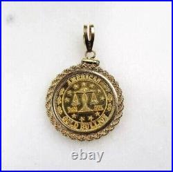 20 mm Coin American Eagle Pendant 14k Yellow Gold Finish Without Stone