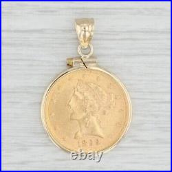 20 mm Coin Dollar Liberty Head Shape Pendant With 14k Yellow Gold Finish