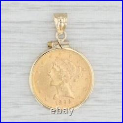 20 mm Dollar Liberty Head Shape Pendant With Free Chain 14k Yellow Gold Plated