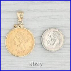 20 mm Dollar Liberty Head Shape Pendant With Free Chain 14k Yellow Gold Plated