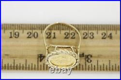 20mm Coin Vintage 1985 China Panda 1/20 Oz 14K Yellow Gold Finish Without Stone