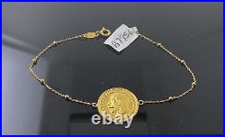 21K Solid Gold Coin Bracelet B7956