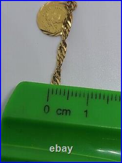 21K Solid Yellow Gold Saudi Arabia Style Coin Bracelet/Anklet