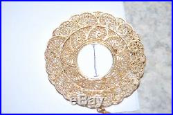 21K Yellow Gold Pendant Necklace 2.1/4W Bezel For Panda 24K 22mm Coin 22K HEAVY
