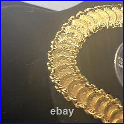 21k Solid Yellow Gold Coin Bracelet 1899 Eagles 17.4g Reversible Sovereign Link