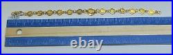 21k Yellow Gold Diamond Cut Queen Elizabeth & Eagle Coin Bracelet 7.5 Inches