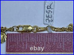 21k Yellow Gold Diamond Cut Queen Elizabeth & Eagle Coin Bracelet 7 Inches