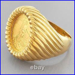 22K 1/10 oz AMERICAN EAGLE GOLD COIN 14K YELLOW GOLD MEN'S RING HEAVY