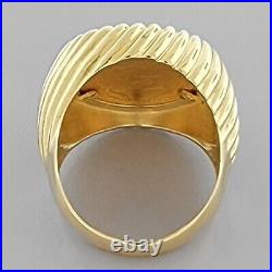 22K 1/10 oz AMERICAN EAGLE GOLD COIN 14K YELLOW GOLD MEN'S RING HEAVY