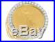 22K 1/4 OZ Liberty Coin 14K Yellow Gold Real Diamond Nugget Pinky Ring 1 1/2 CT