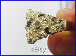 22K FINE GOLD 1/10 OZ US LIBERTY COIN in 14k Yellow Gold Nugget Mens Ring 21 MM