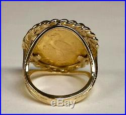 22K GENUINE INDIAN HEAD 2 1/2 DOLLAR US GOLD COIN 14 kt Gold RING