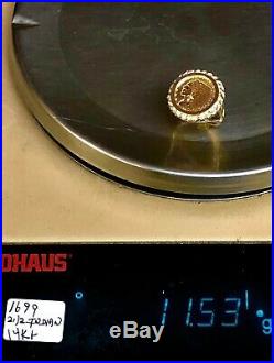 22K GENUINE INDIAN HEAD 2 1/2 DOLLAR US GOLD COIN 14 kt Gold RING