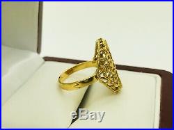 22K Saudi Indian Yellow Gold Ring with. 999 Fine Gold Credit Suisse Bullion s6.25