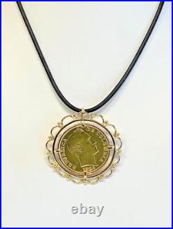 22K Yellow Gold Republica de Colombia Coin Medallion Pendant