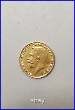 22K Yellow Solid Gold Coin Handmade King George The V FIFTH