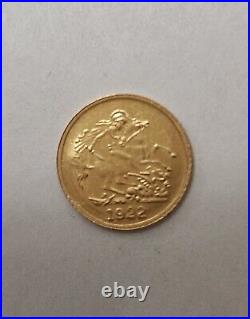 22K Yellow Solid Gold Coin Handmade King George The V FIFTH