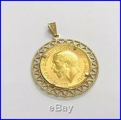 22ct FULL sovereign coin in stunning 9ct Gold Mount Pendant for A Necklace