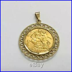 22ct FULL sovereign coin in stunning 9ct Gold Mount Pendant for A Necklace