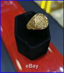 22ct yellow Gold Ring Mens Boys coin Sovereign 1949 new gift 916 Asian Indian