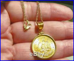 22k gold 10 pesos coin pendant necklace