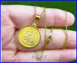 22k gold 10 pesos coin pendant necklace