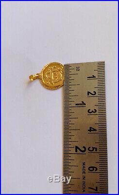 24K Solid Yellow Gold Lucky Coin Dragon Pendant 2.73Grams(299$)