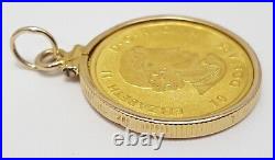 24K Yellow Gold 2017 $10 Canadian Gold 1/4 oz Coin Big Horn Sheep Charm Pendant