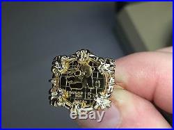 24 Kt Chinese Panda Bear Coin Set In 14 Kt Solid Yellow Gold Ladies Coin Ring