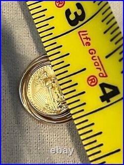 24k Yellow Gold Liberty Gold Coin / 18k Yellow Gold Frame Post Earings