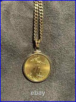 2.00 Ct Liberty Coin Shape Women's Pendant 14k Yellow Gold Plated Silver