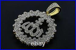 2.35 14K Yellow Gold Over Fashion Allah Religious Coin Bling Pendant Charm 2.0