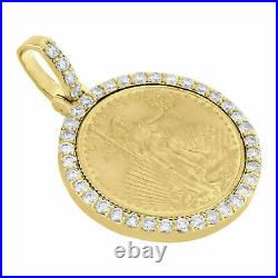 2.5CT Diamond American Eagle Liberty Coin Mounting Pendant 14K Yellow Gold Over