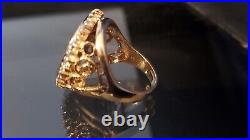 2 Ct COIN 1/10 OZ US LIBERTY Wedding Band Ring 14k Yellow Gold Plated