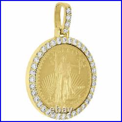 2. Ct Diamond American Eagle Liberty Coin Mounting Pendant 14K Yellow Gold Over