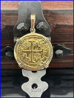 30MM Atocha Coin Charm Pendant Without Stone 14K Yellow Gold Finish Silver