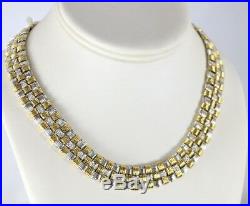 $30,200 Roberto Coin 18K Yellow White Gold Appassionata Woven Diamond Necklace