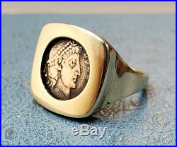 330AD Ancient Coin Ring Solid 14k Yellow Gold Sz5.75