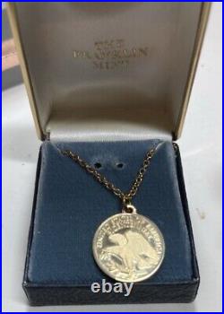 500 Fine 12k Yellow Gold Bicentennial Council 13 Original States Coin Pendant