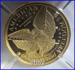 585 14k Yellow Gold Symbol of Freedom Coins 1g total weight of both (2)